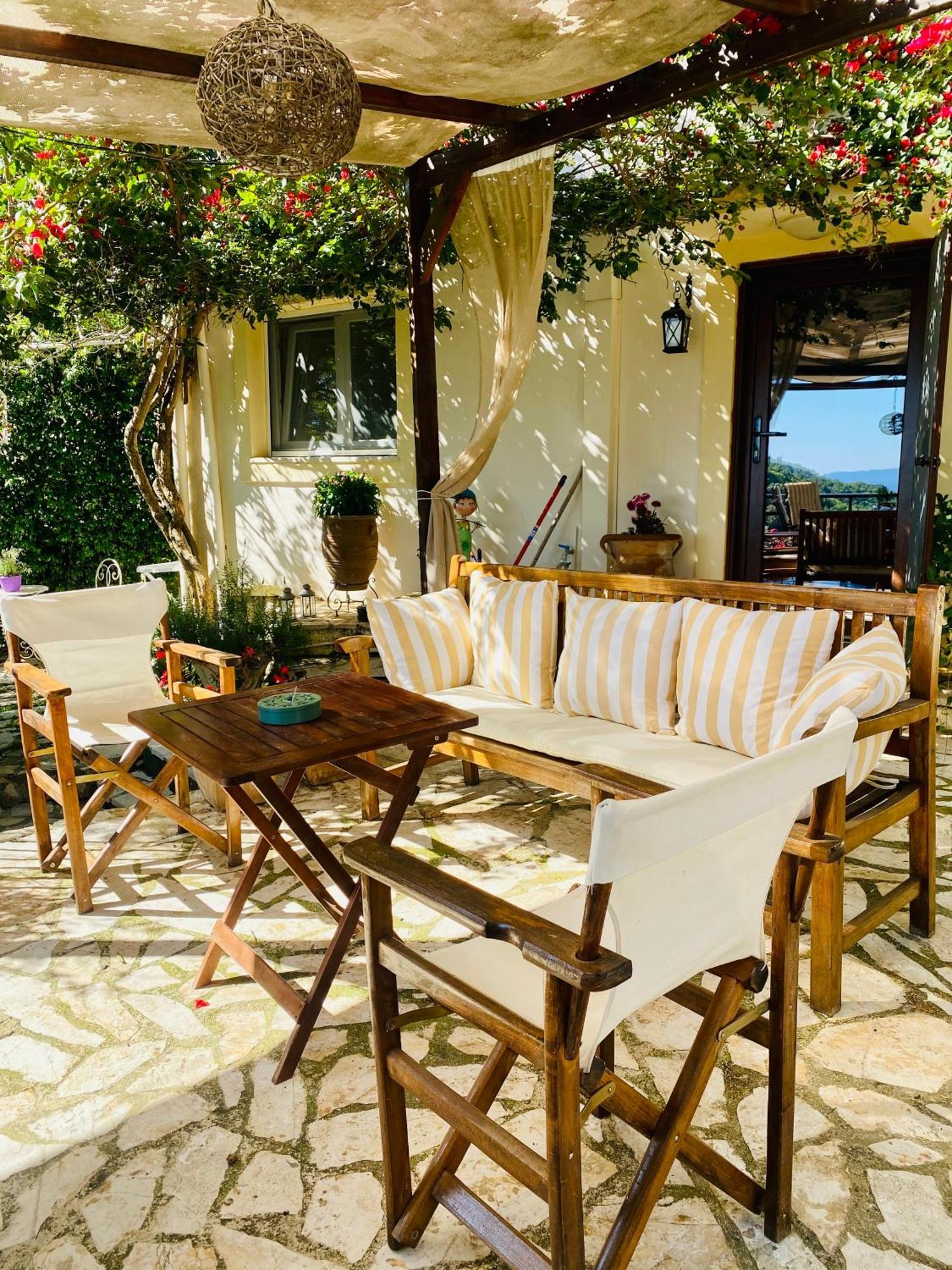 Lorantina Luxury Sea View Holiday House Close To Barbati & Ipsos Beach Spartylas Bagian luar foto